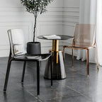 Amber Acrylic Armless Low Back Dining Chair
