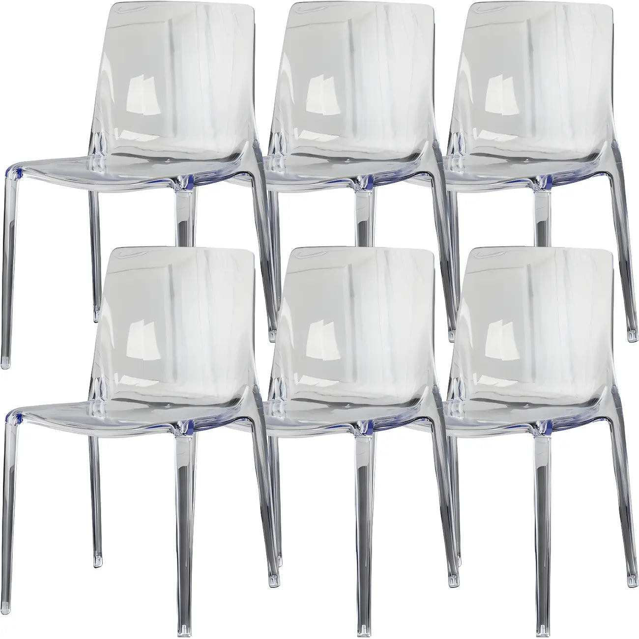 Amber Acrylic Armless Low Back Dining Chair