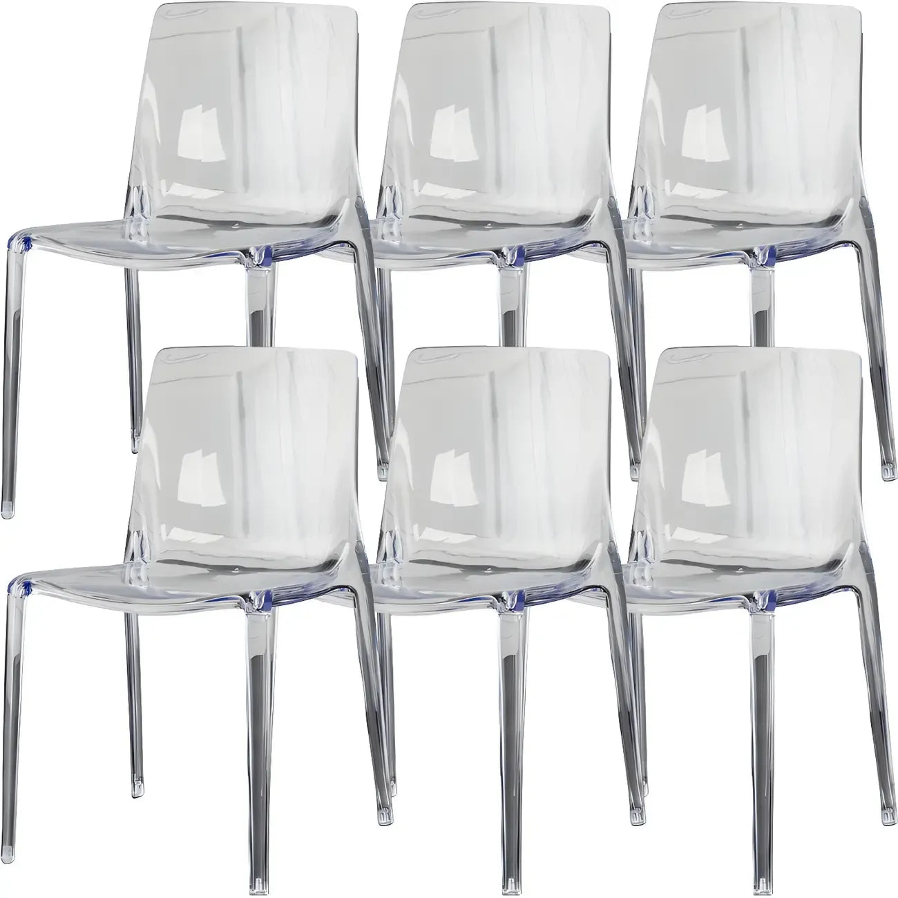 Amber Acrylic Armless Low Back Dining Chair