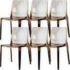 Amber Acrylic Armless Low Back Dining Chair