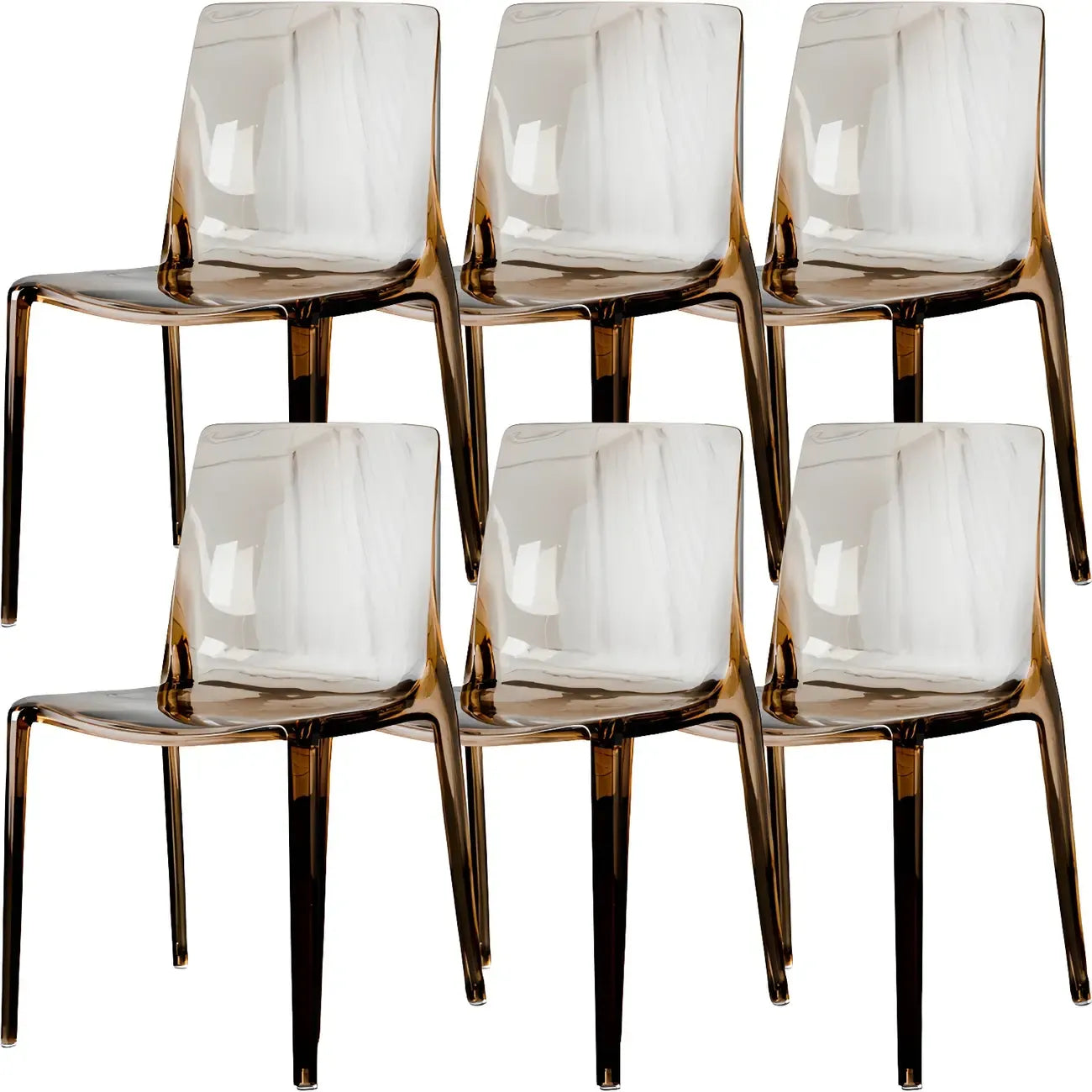Amber Acrylic Armless Low Back Dining Chair