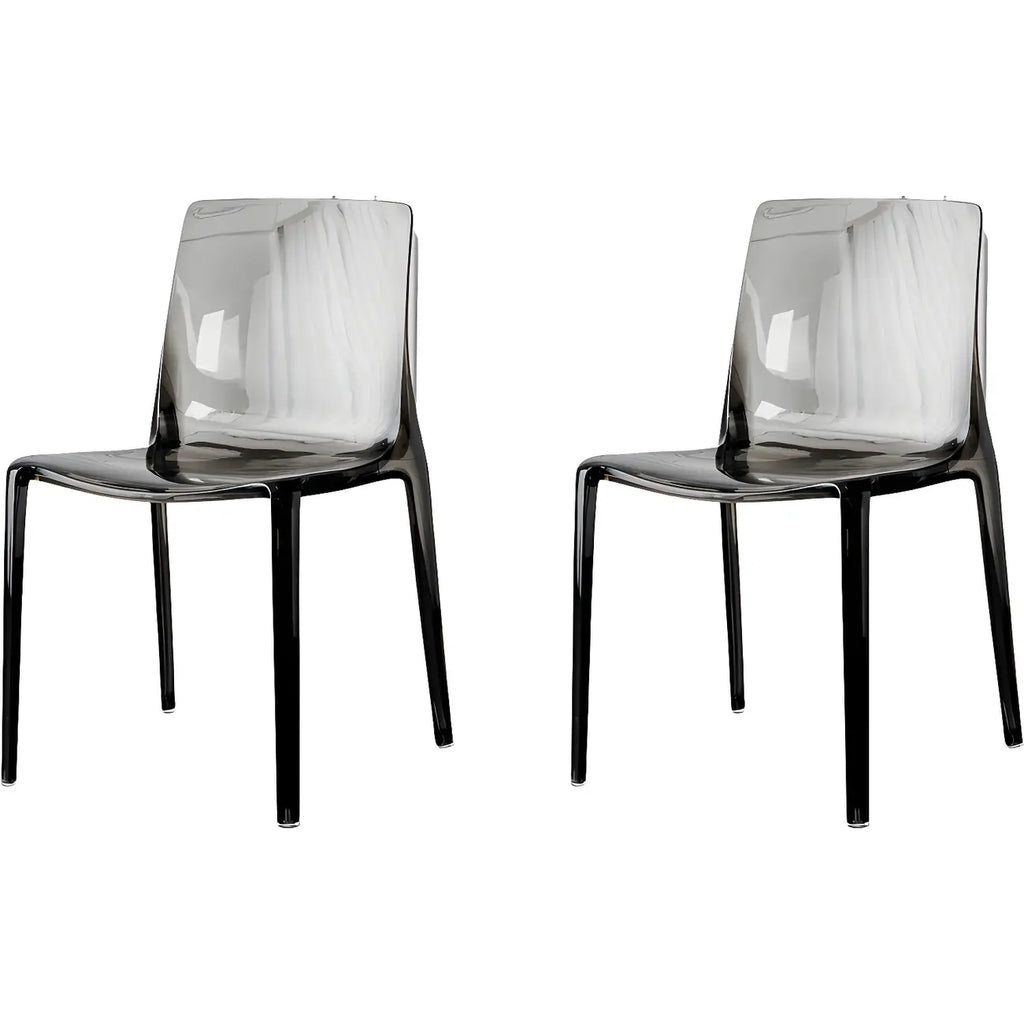 Amber Acrylic Armless Low Back Dining Chair