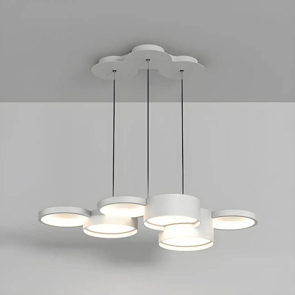 8-Light Modern White LED Island Pendant Light for Kitchen