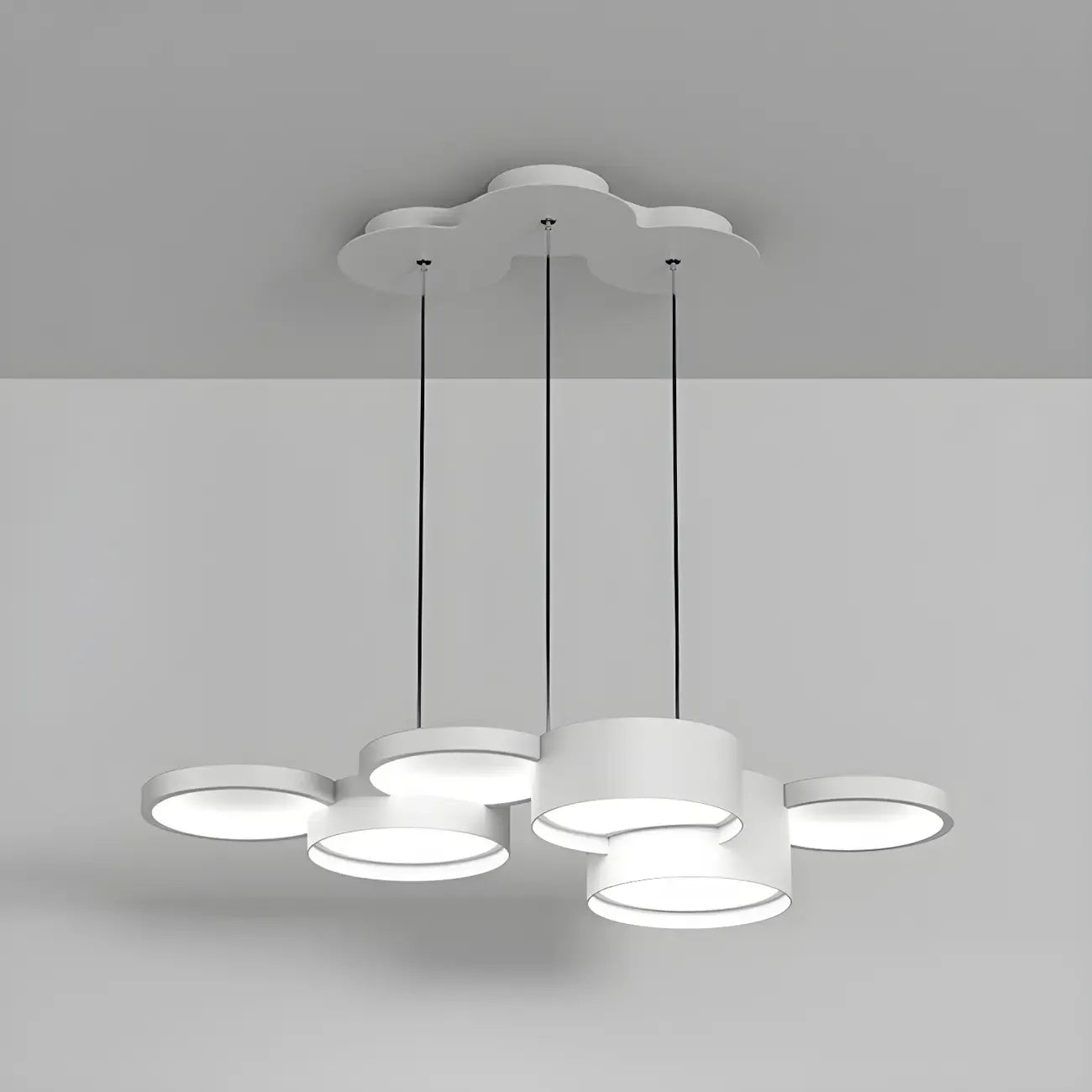 8-Light Modern White LED Island Pendant Light for Kitchen