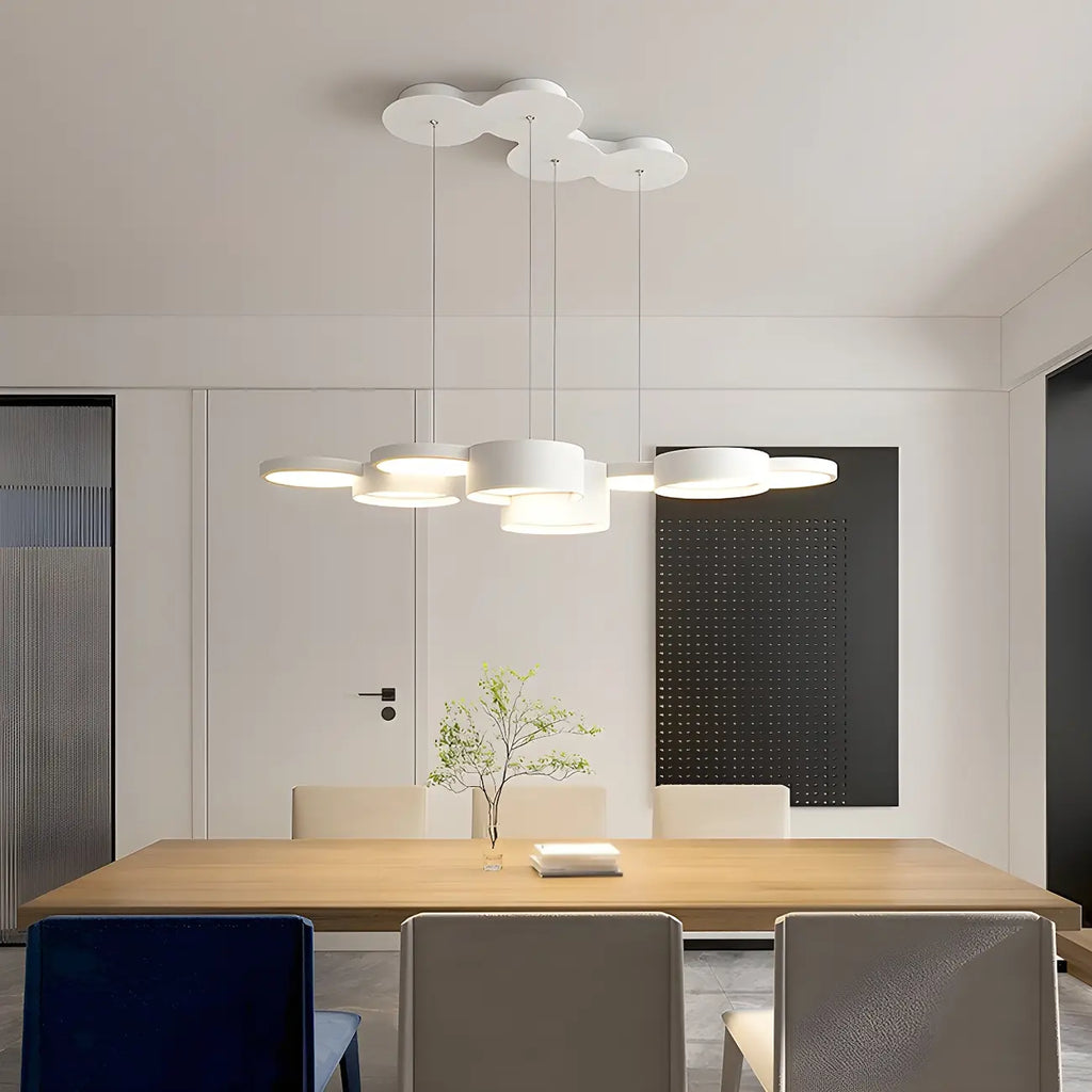 8-Light Modern White LED Island Pendant Light for Kitchen