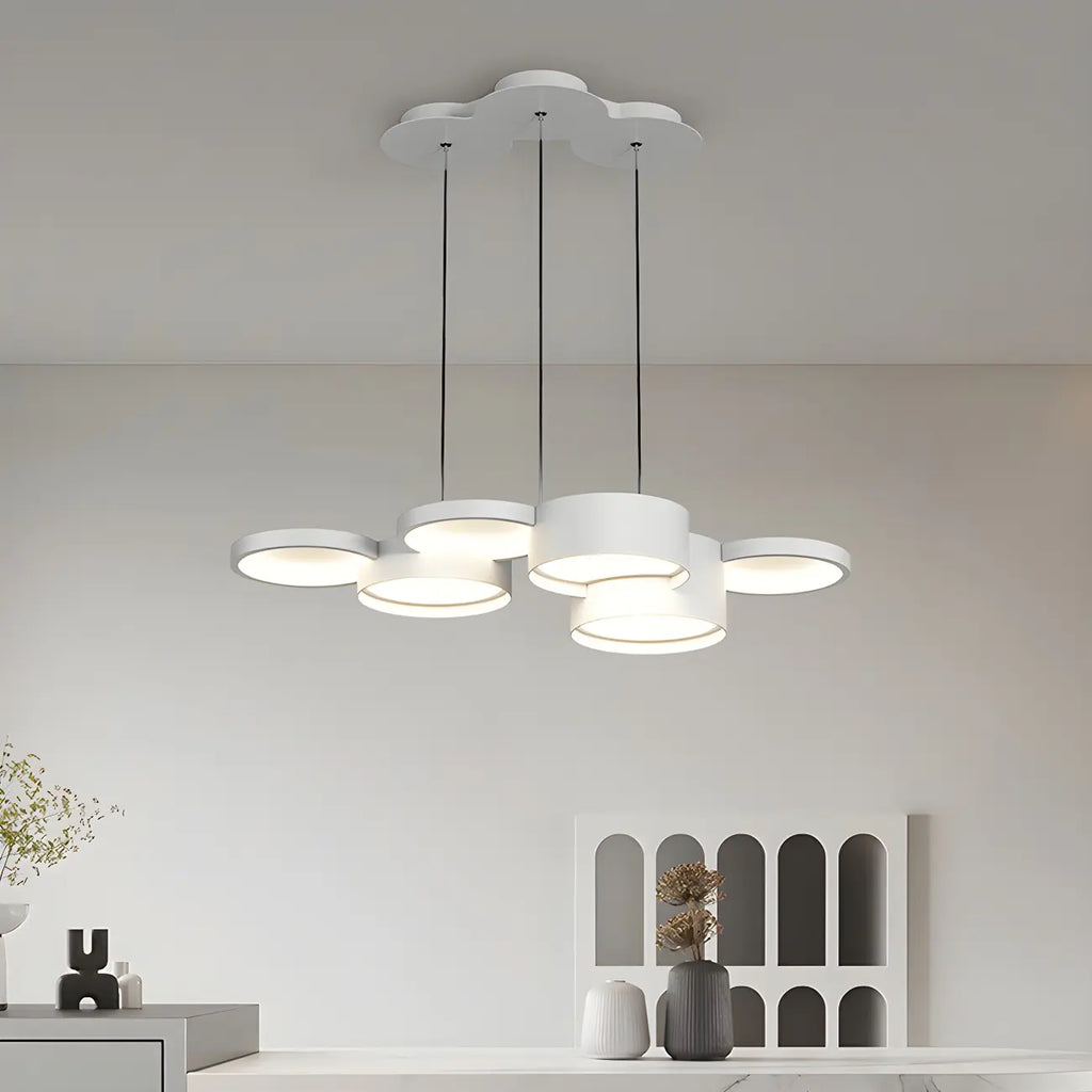 8-Light Modern White LED Island Pendant Light for Kitchen