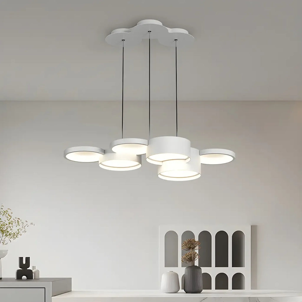 8-Light Modern White LED Island Pendant Light for Kitchen