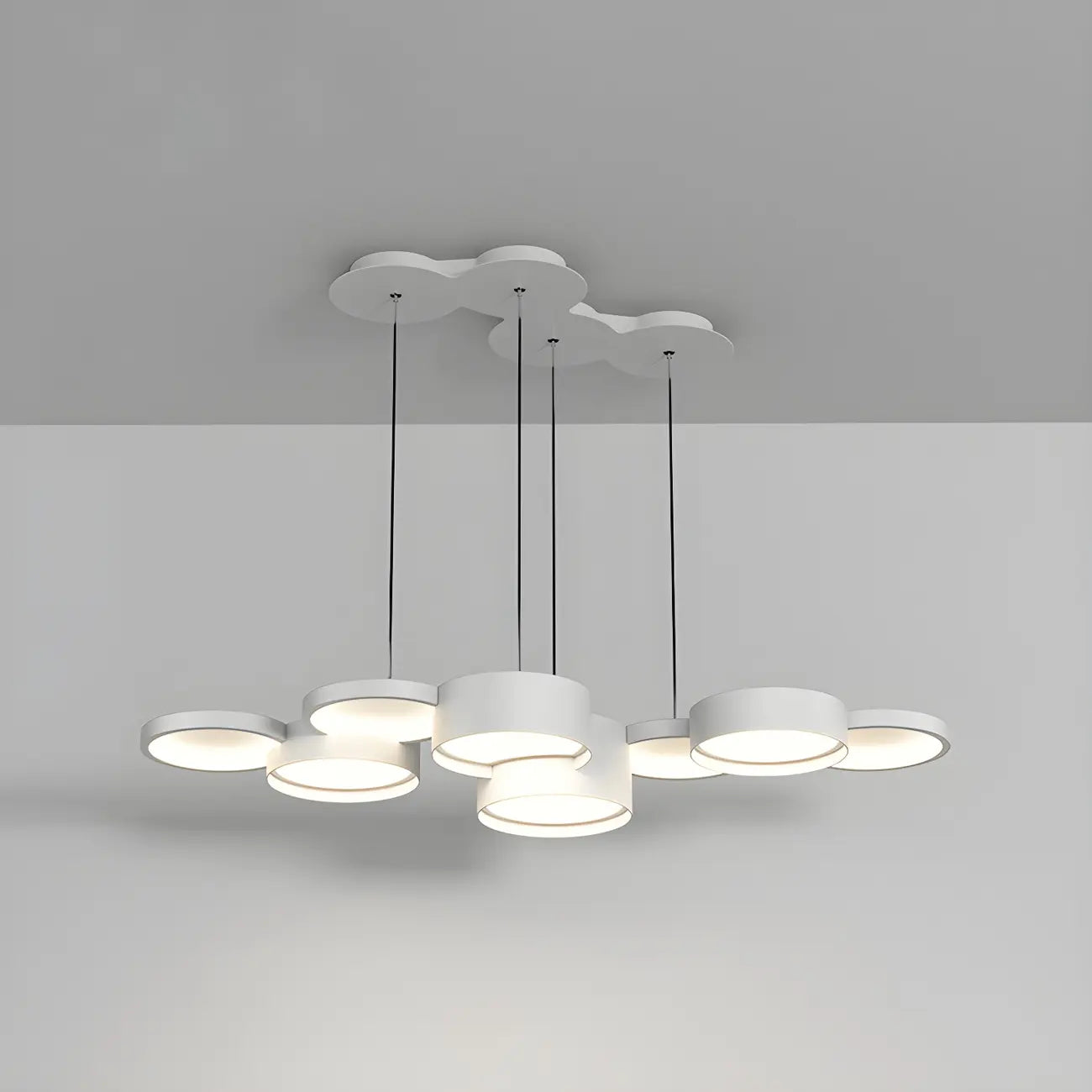 8-Light Modern White LED Island Pendant Light for Kitchen