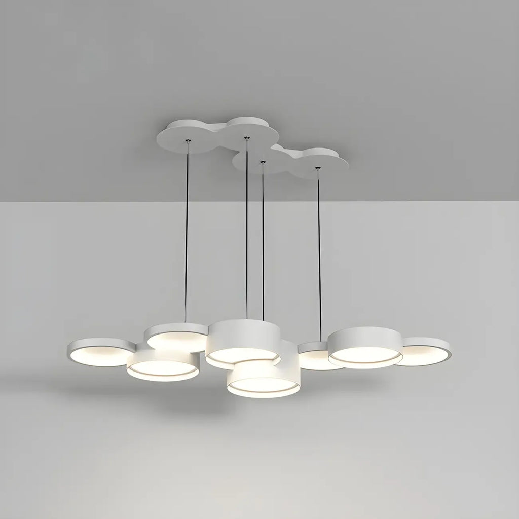 8-Light Modern White LED Island Pendant Light for Kitchen