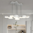 8-Light Modern White LED Island Pendant Light for Kitchen