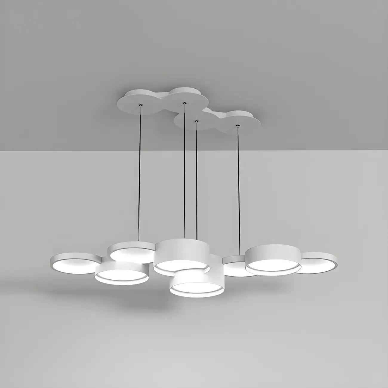 8-Light Modern White LED Island Pendant Light for Kitchen
