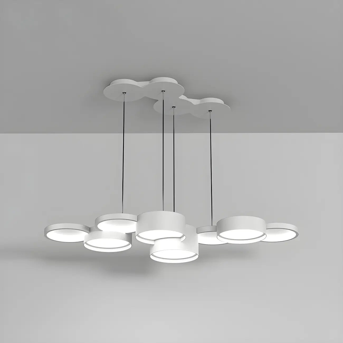 8-Light Modern White LED Island Pendant Light for Kitchen