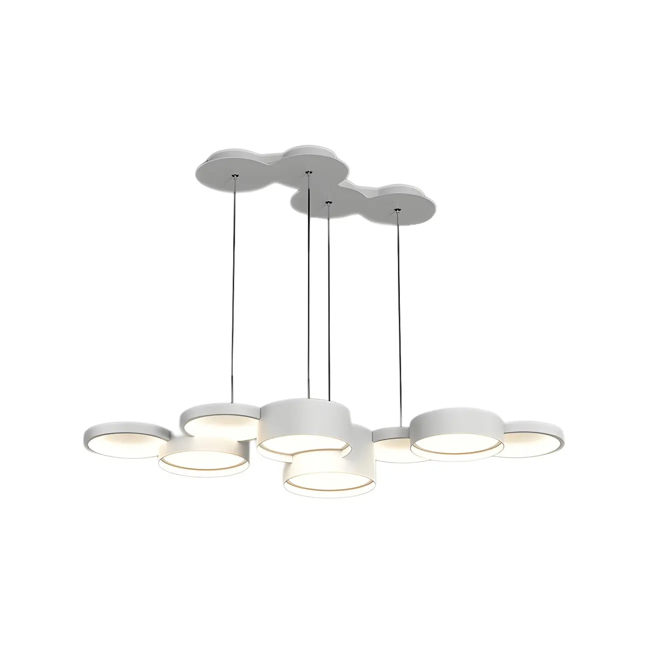 8-Light Modern White LED Island Pendant Light for Kitchen