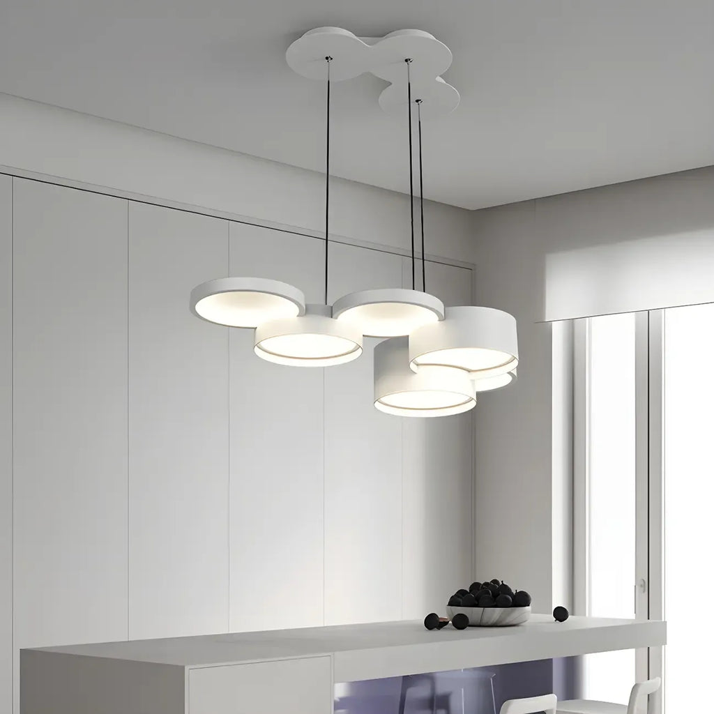 8-Light Modern White LED Island Pendant Light for Kitchen