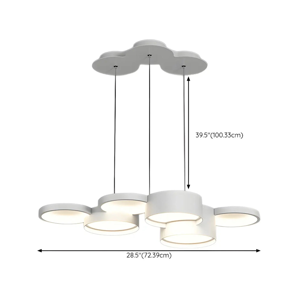 8-Light Modern White LED Island Pendant Light for Kitchen