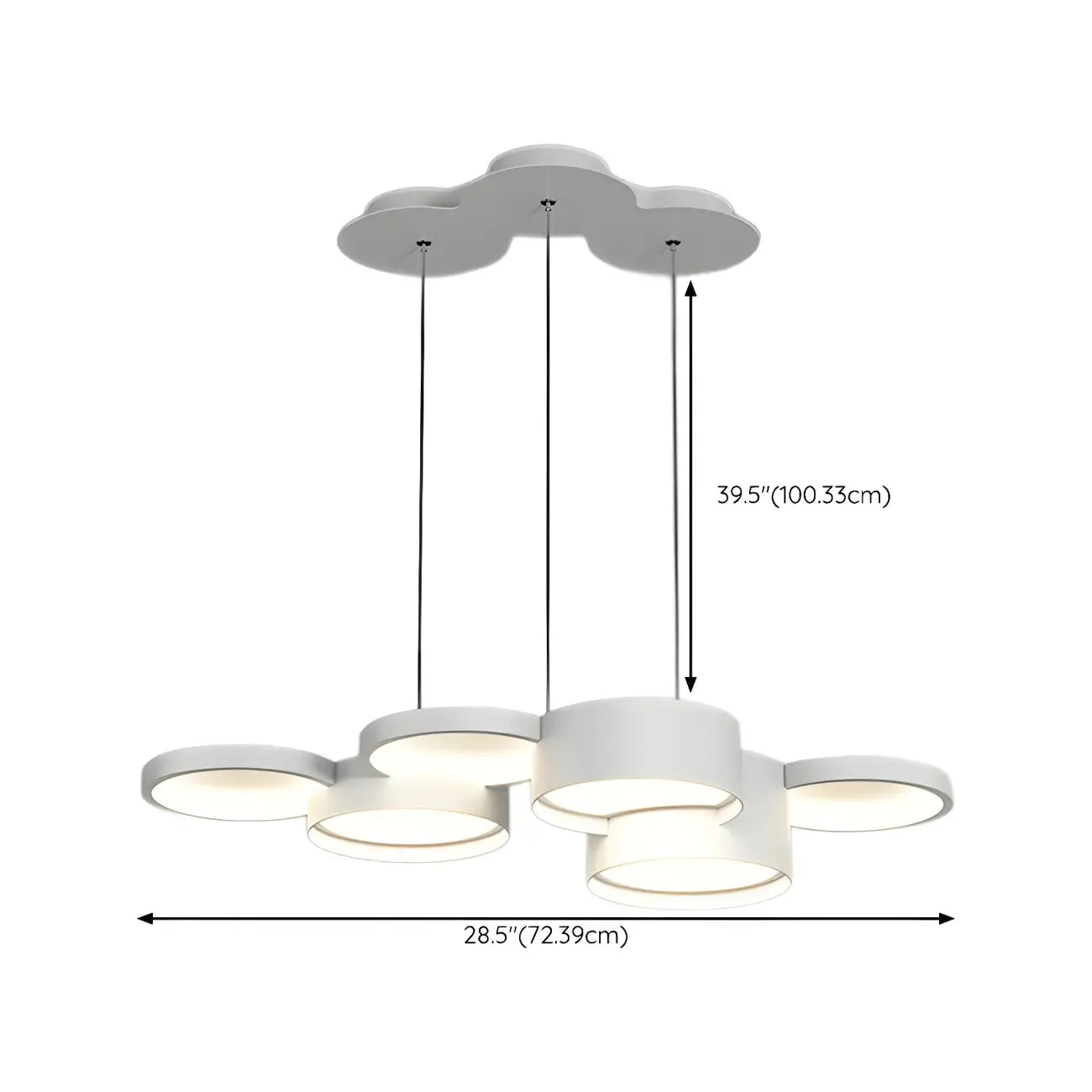 8-Light Modern White LED Island Pendant Light for Kitchen