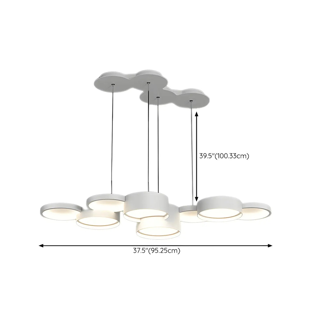 8-Light Modern White LED Island Pendant Light for Kitchen