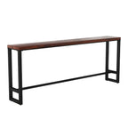 Rectangle Brown Wooden Bar Table With Footrest