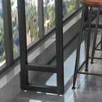 Rectangle Brown Wooden Bar Table With Footrest