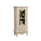 Classic White Wood Storage Display Cabinet with Drawer