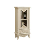 Classic White Wood Storage Display Cabinet with Drawer