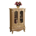 Classic White Wood Storage Display Cabinet with Drawer