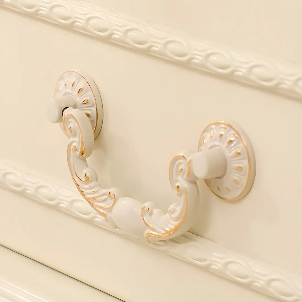 Classic White Wood Storage Display Cabinet with Drawer