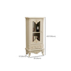 Classic White Wood Storage Display Cabinet with Drawer