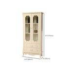 Classic White Wood Storage Display Cabinet with Drawer
