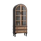 Classic White Arched Glass Doors Wooden Display Cabinet