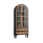 Classic White Arched Glass Doors Wooden Display Cabinet