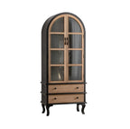Classic White Arched Glass Doors Wooden Display Cabinet