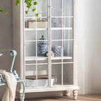 Classic White Arched Glass Doors Wooden Display Cabinet