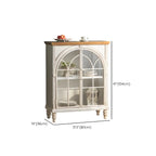 Classic White Arched Glass Doors Wooden Display Cabinet