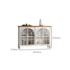 Classic White Arched Glass Doors Wooden Display Cabinet