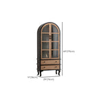 Classic White Arched Glass Doors Wooden Display Cabinet
