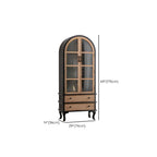 Classic White Arched Glass Doors Wooden Display Cabinet