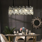 Contemporary Oval Crystal Kitchen Pendant Light
