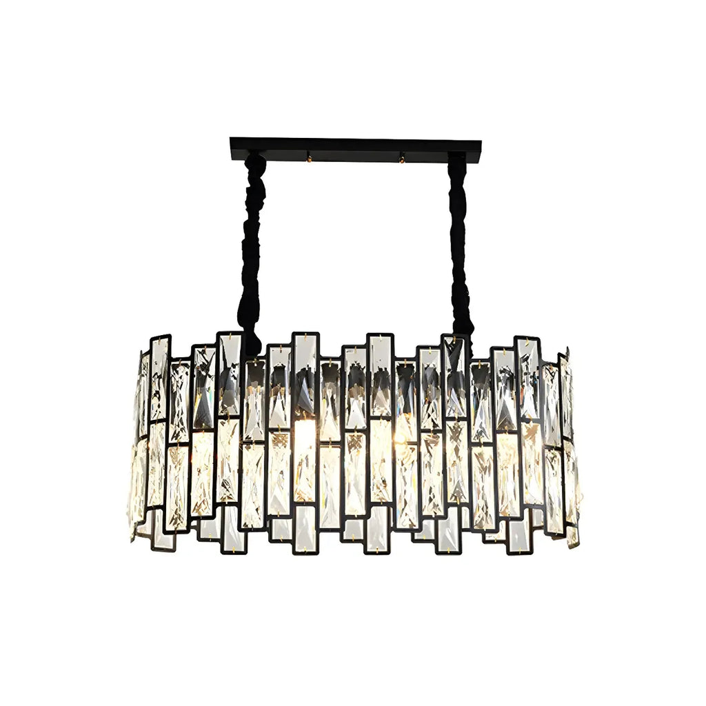 Contemporary Oval Crystal Kitchen Pendant Light