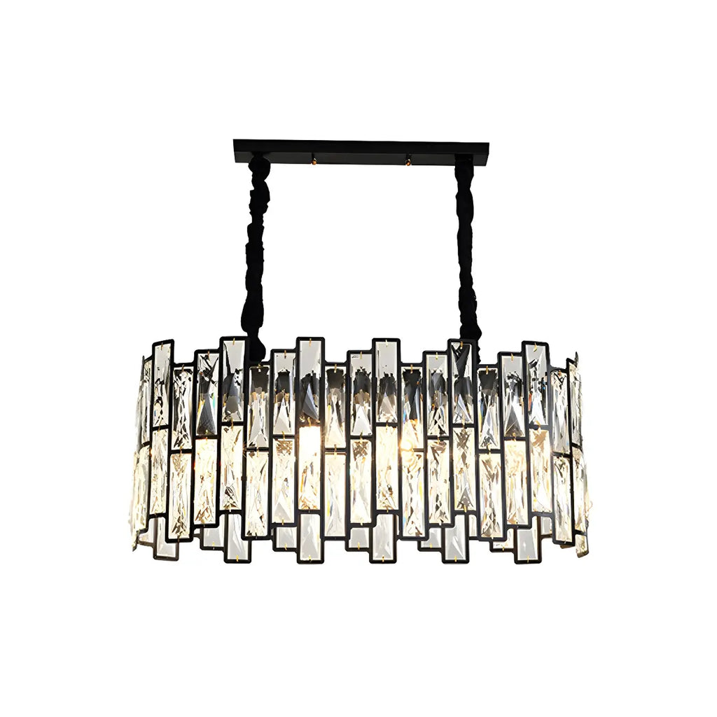 Contemporary Oval Crystal Kitchen Pendant Light