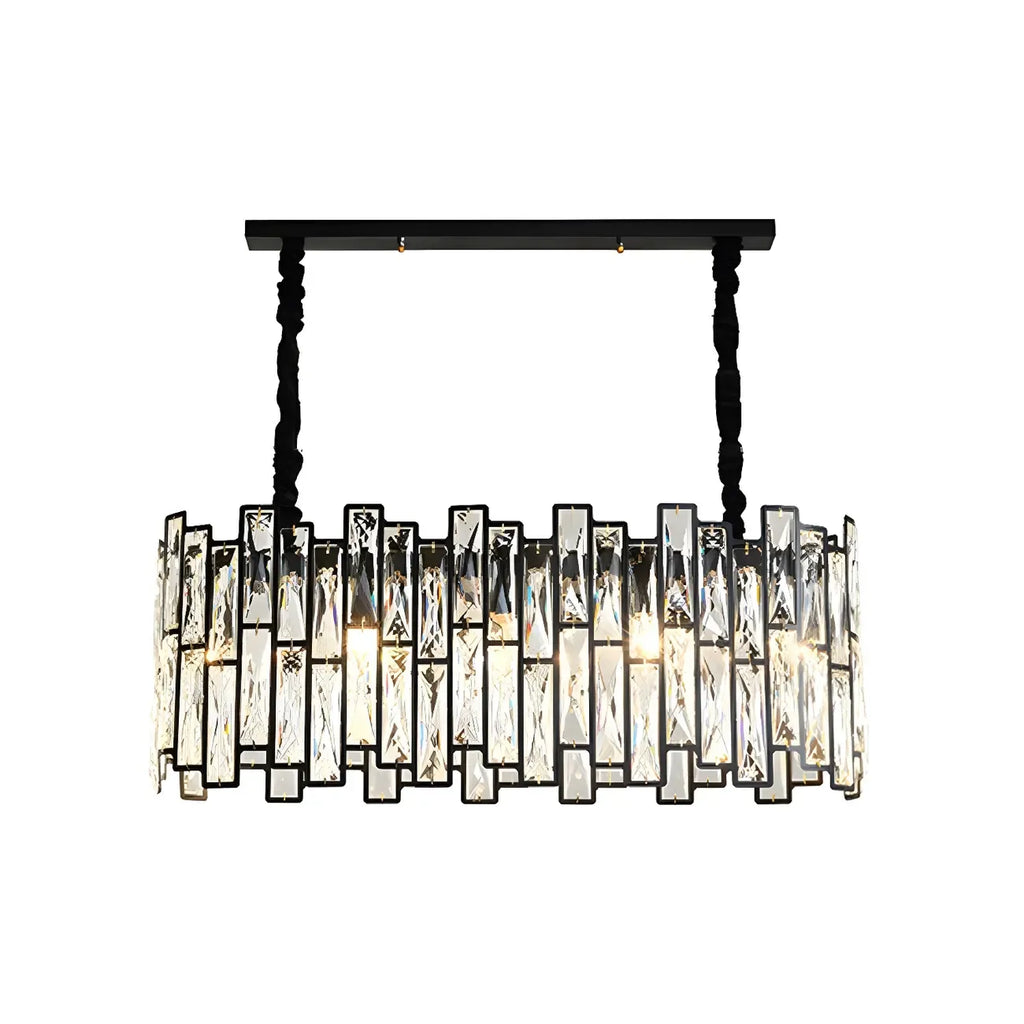 Contemporary Oval Crystal Kitchen Pendant Light