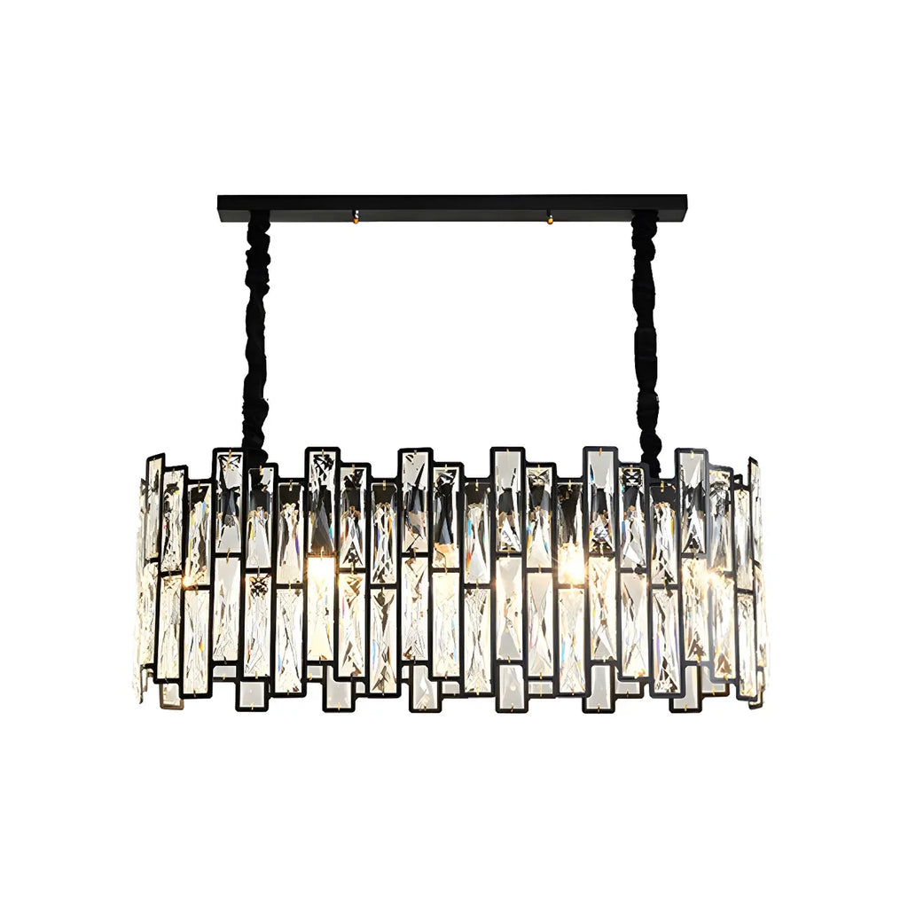 Contemporary Oval Crystal Kitchen Pendant Light