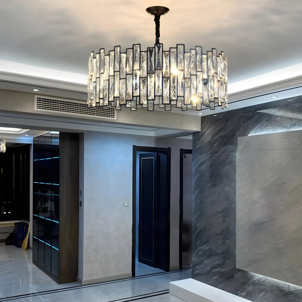 Contemporary Oval Crystal Kitchen Pendant Light