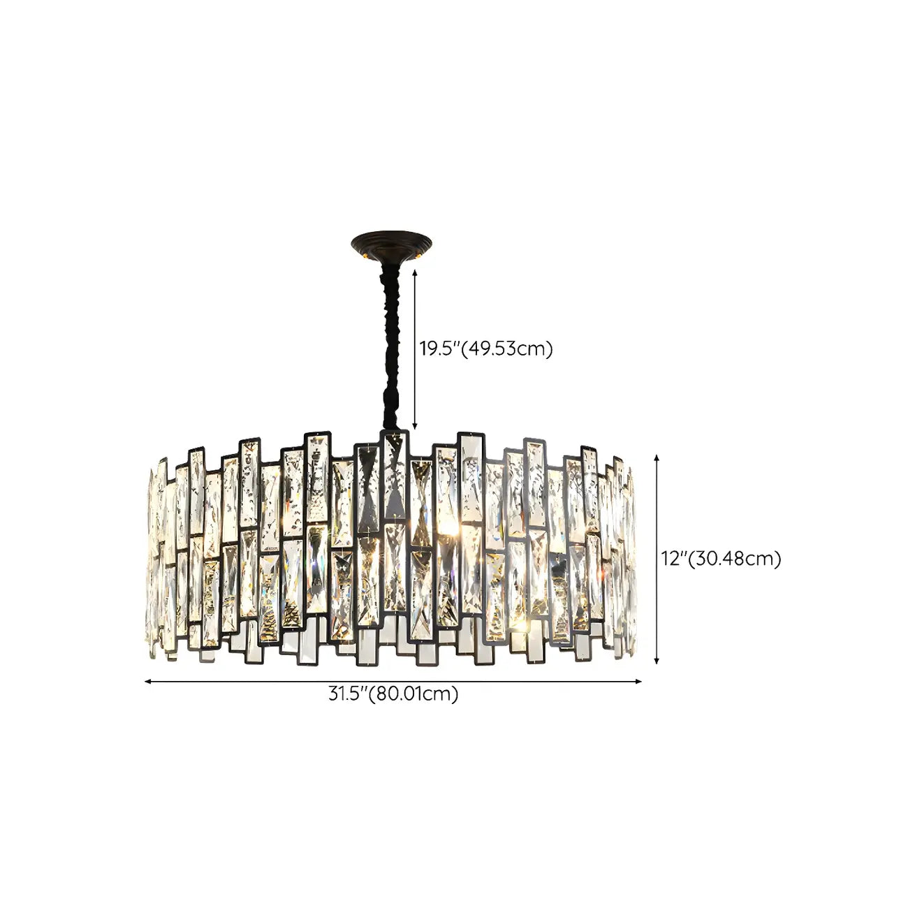 Contemporary Oval Crystal Kitchen Pendant Light