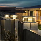 Contemporary Warm Light Square Black Outdoor Post Lights