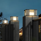 Contemporary Warm Light Square Black Outdoor Post Lights