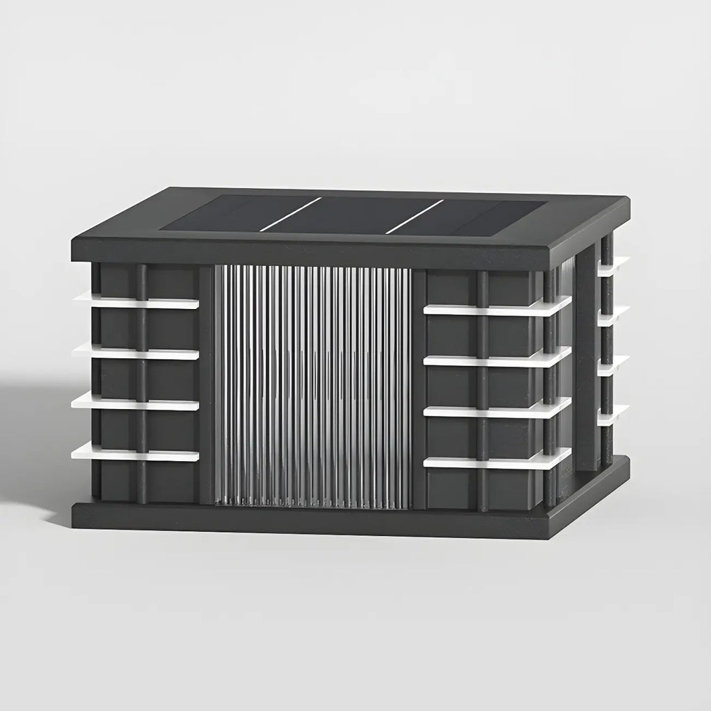 Contemporary Warm Light Square Black Outdoor Post Lights
