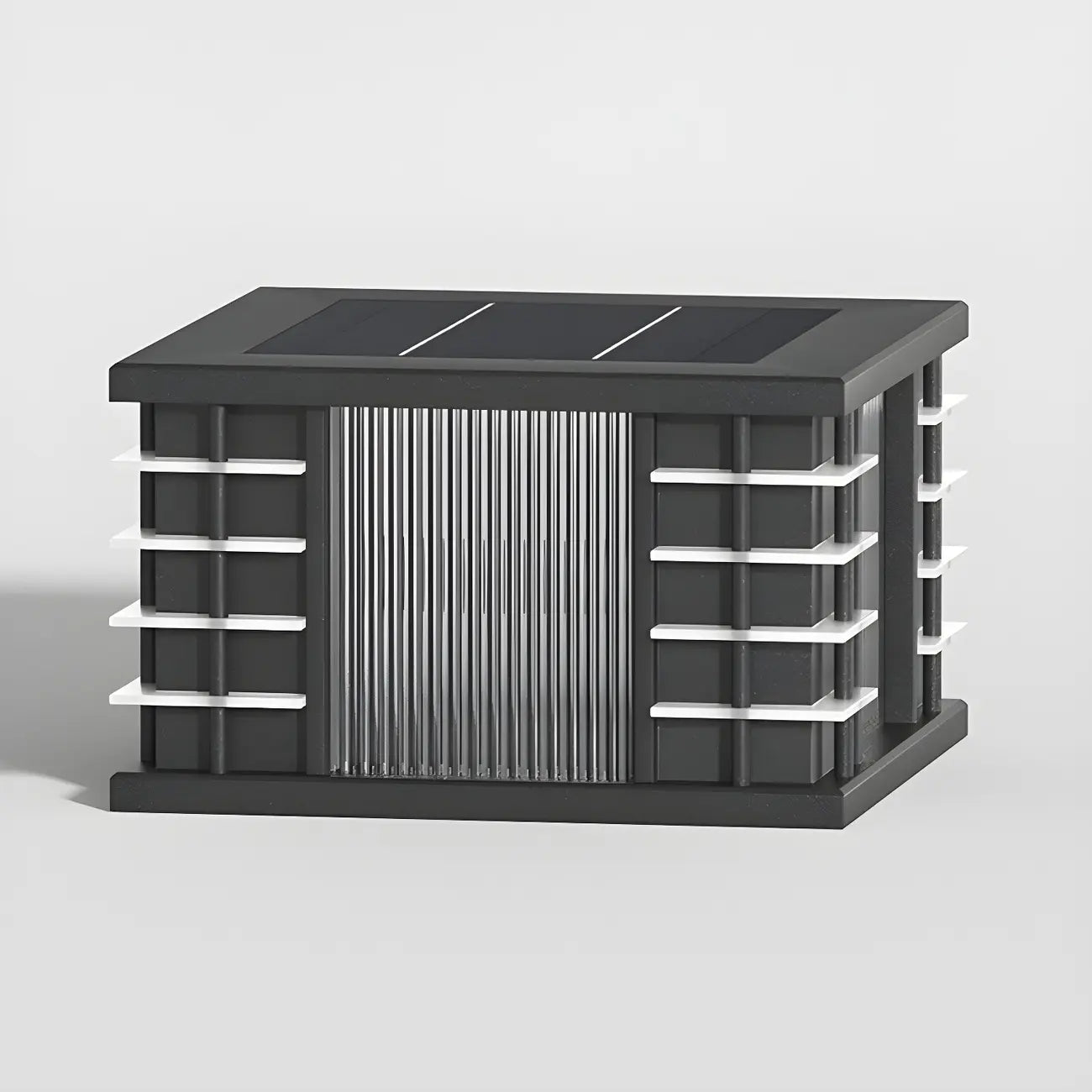 Contemporary Warm Light Square Black Outdoor Post Lights