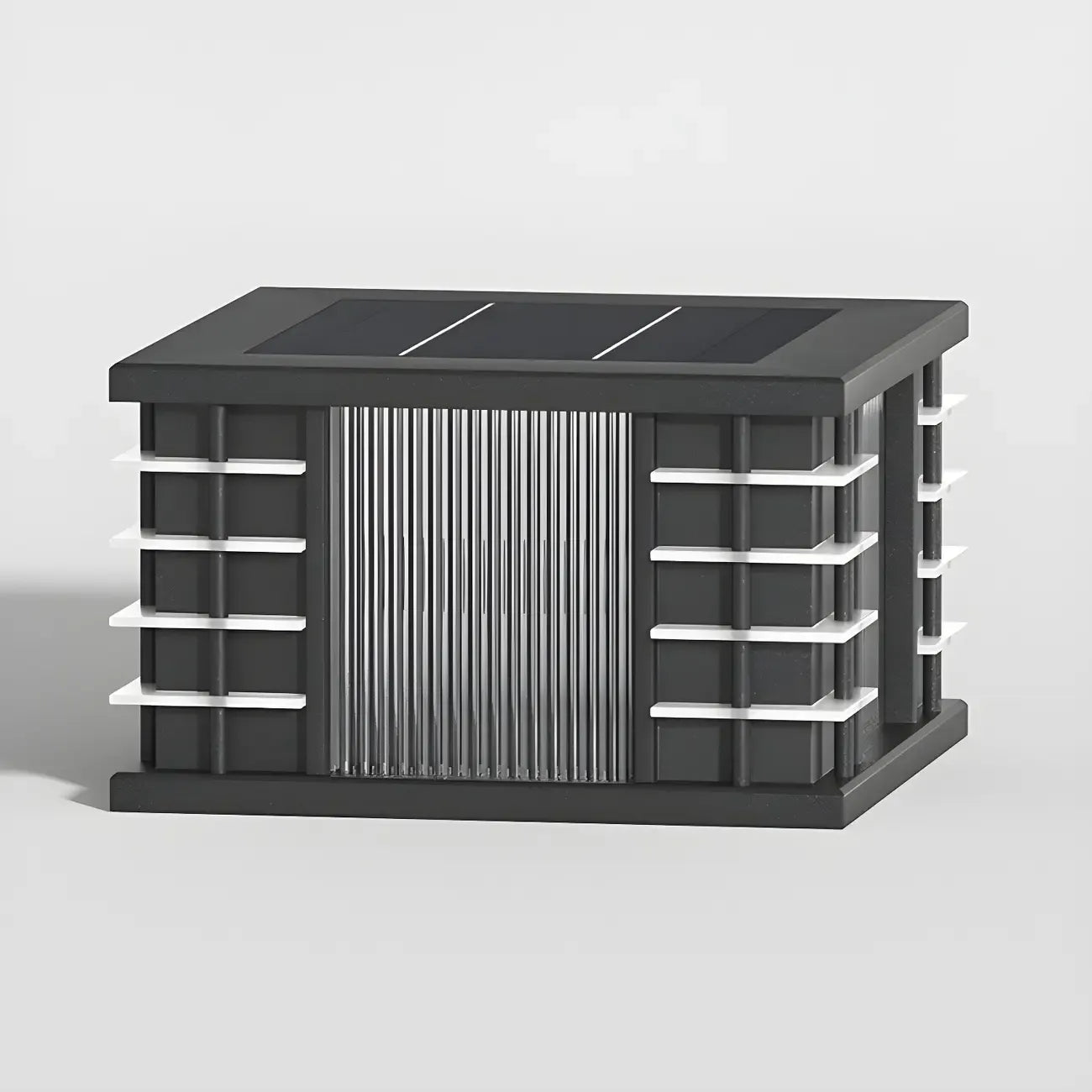 Contemporary Warm Light Square Black Outdoor Post Lights