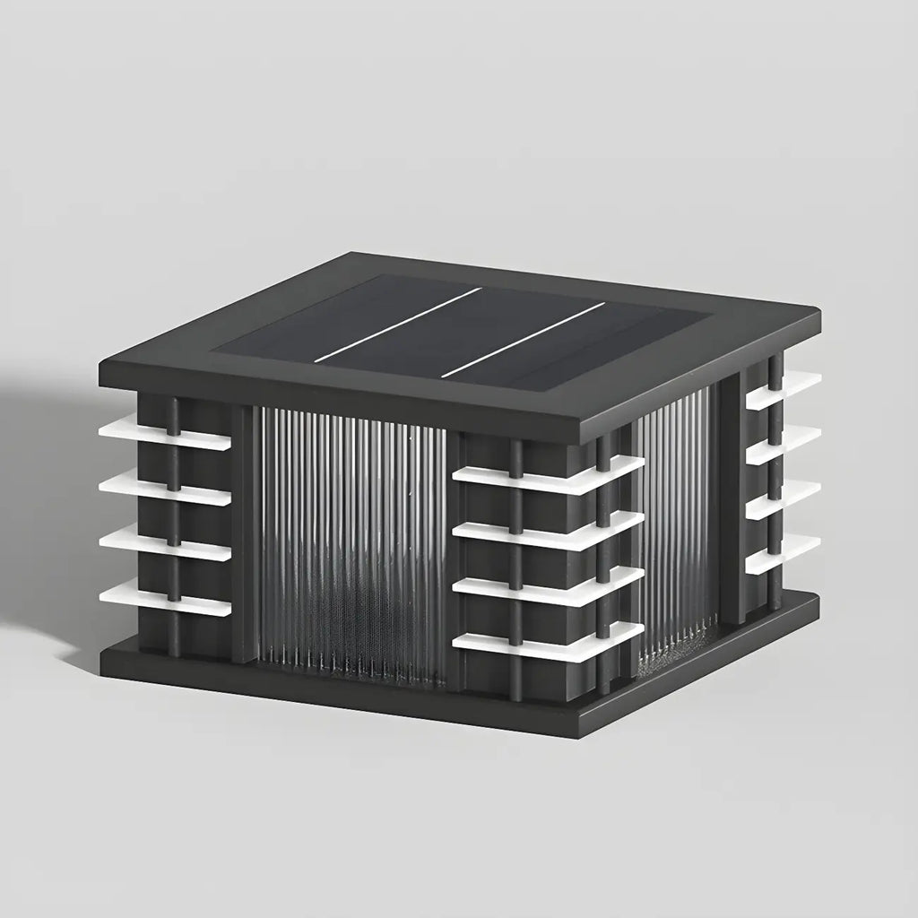 Contemporary Warm Light Square Black Outdoor Post Lights